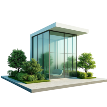 pngtree a modern glass house surrounded by lush greenery and designed with png image 15175747 Homepage - Green Glass Designer