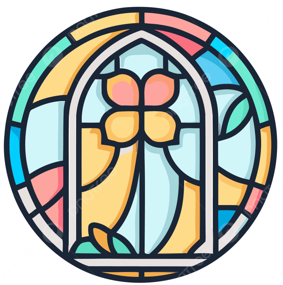 pngtree stained glass icon with a flower in it vector png image 12284746 Homepage - Green Glass Designer