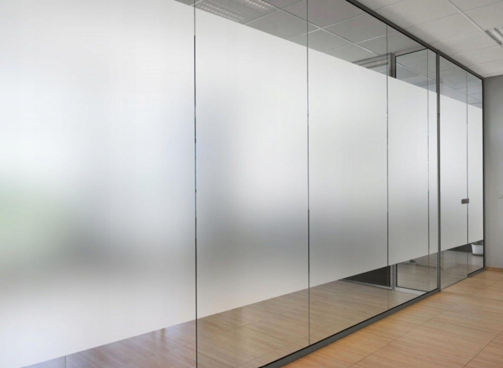 Modern frosted glass installed for enhanced privacy in Punjab homes and offices