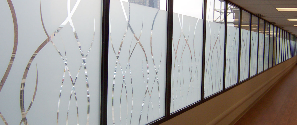 Frosted glass privacy installation for Punjab homes and offices by Green Glass Designer.