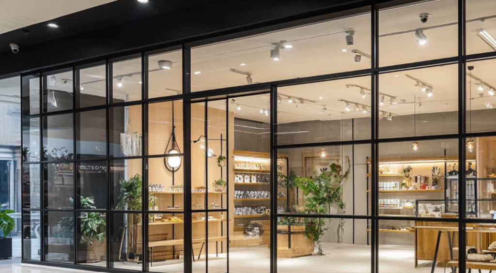 Stylish glass shop front in Pakistan showing design and cost considerations