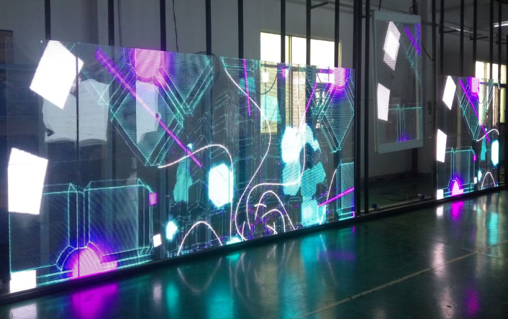 LED digital glass wall in a corporate lobby, offering modern and dynamic visual displays in Pakistan