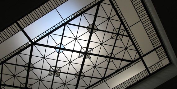 Stylish skylight glass design allowing natural sunlight to brighten a modern home