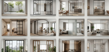 Modern sliding glass door design maximizing space in a small contemporary home