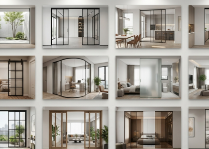 Modern sliding glass door design maximizing space in a small contemporary home