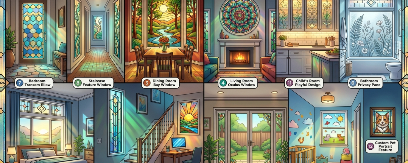 Stained glass window ideas for home décor.