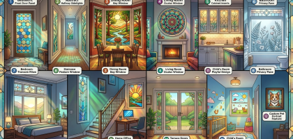 Stained glass window ideas for home décor.