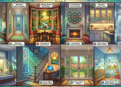 Stained glass window ideas for home décor.