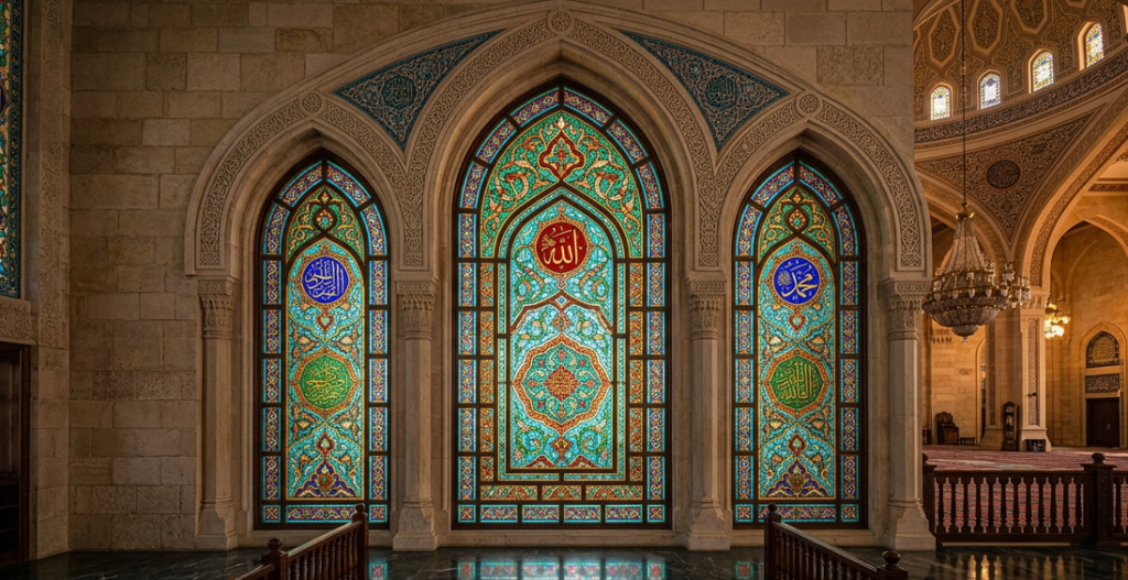 Case Study: Mosque Stained Glass Panels | Green Glass Designer