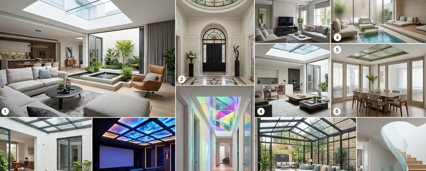 Modern ceiling glass interior design