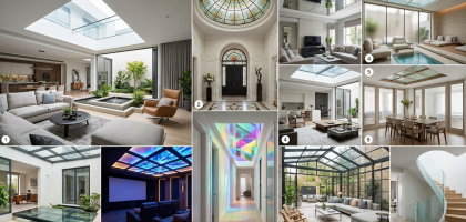 Modern ceiling glass interior design