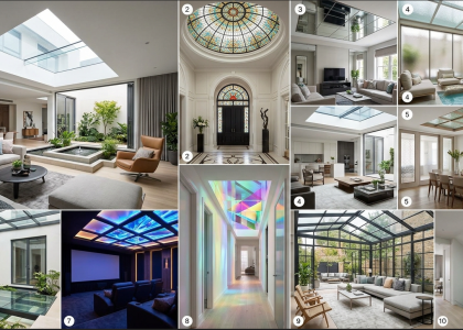 Modern ceiling glass interior design