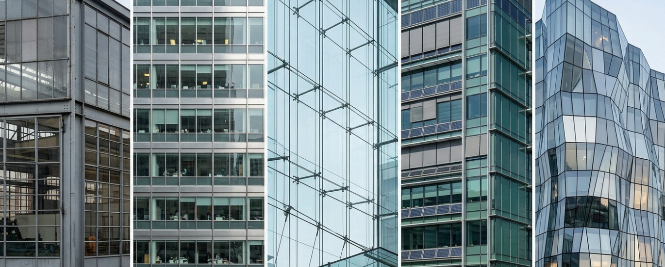 Evolution of glass curtain walls in architecture