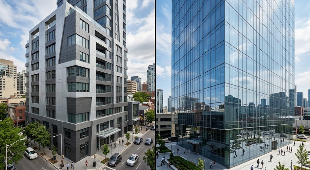 ACP wall cladding vs glass facades
