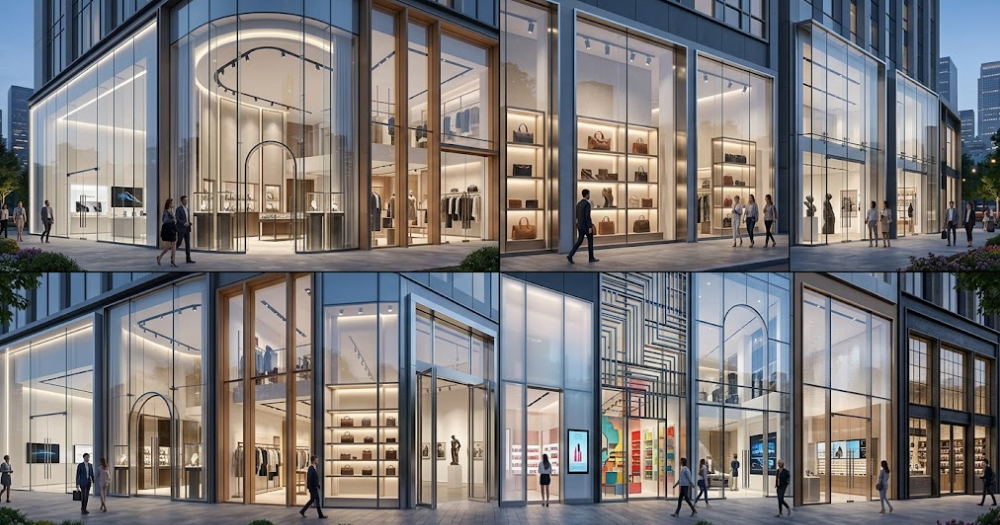 Modern glass shop front design