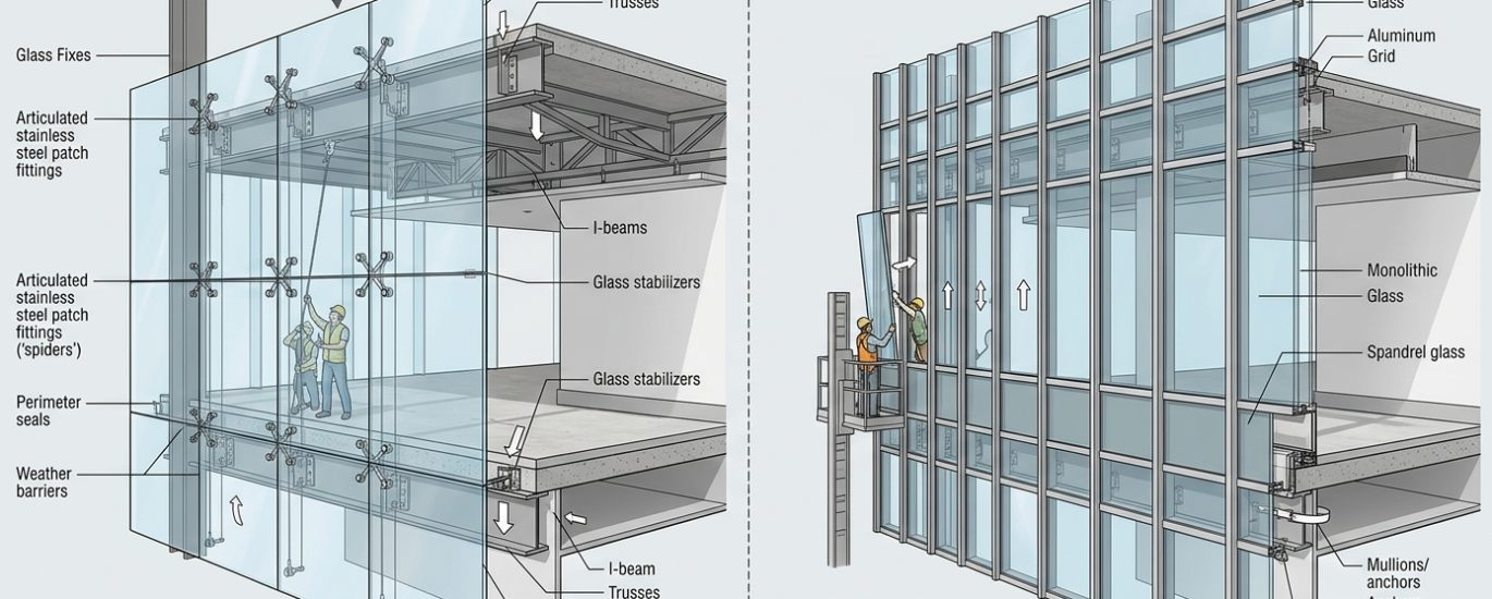 Point Glass System vs Curtain Wall