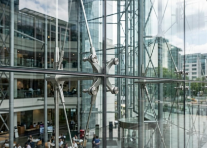 Modern point glass building