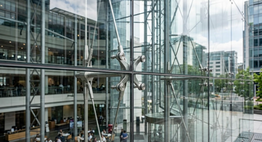 Modern point glass building