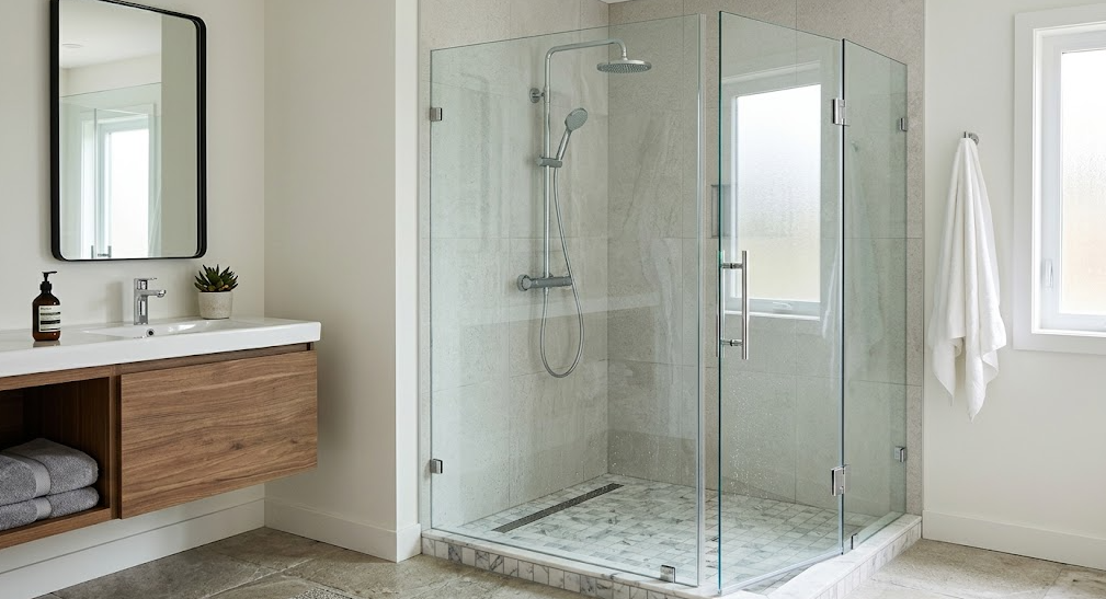 Glass shower cabin hygiene benefits