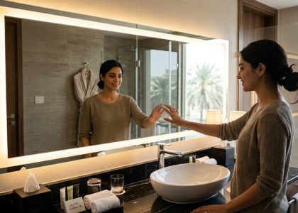 LED smart mirrors for hotels