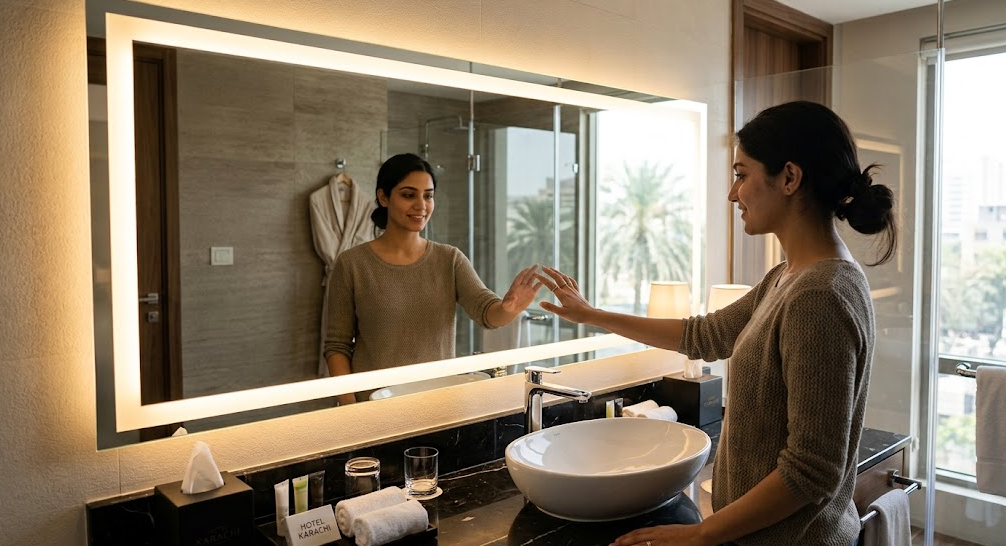 LED smart mirrors for hotels