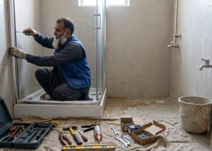 Shower cabin installation in a Clifton apartment