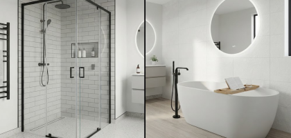 Shower cabin vs. bathtub for space-saving bathrooms